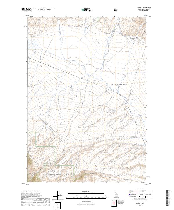 US Topo 7.5-minute map for Nicholia ID