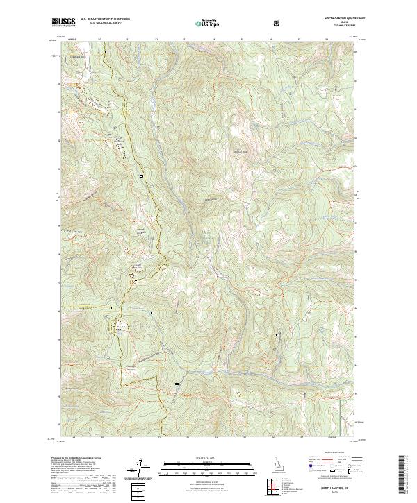 US Topo 7.5-minute map for North Canyon ID