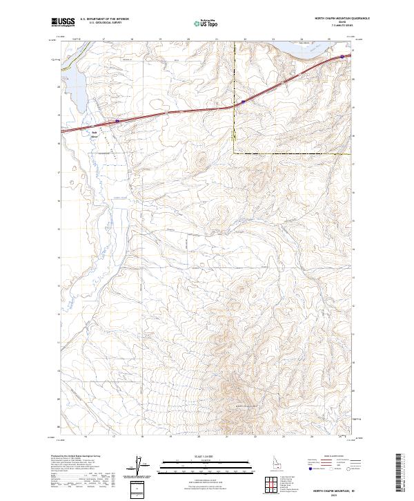 US Topo 7.5-minute map for North Chapin Mountain ID