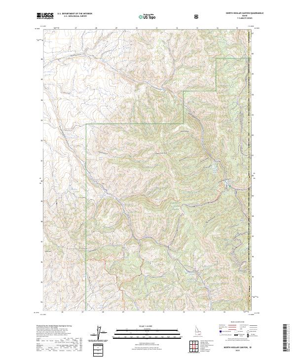 US Topo 7.5-minute map for North Heglar Canyon ID