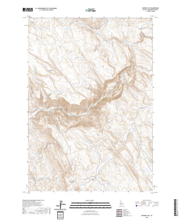 US Topo 7.5-minute map for Nutmeg Flat ID