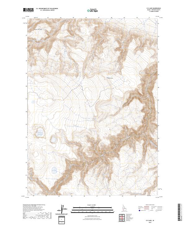 US Topo 7.5-minute map for O X Lake ID