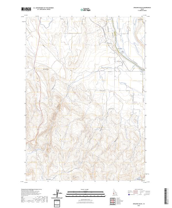 US Topo 7.5-minute map for Opalene Gulch ID