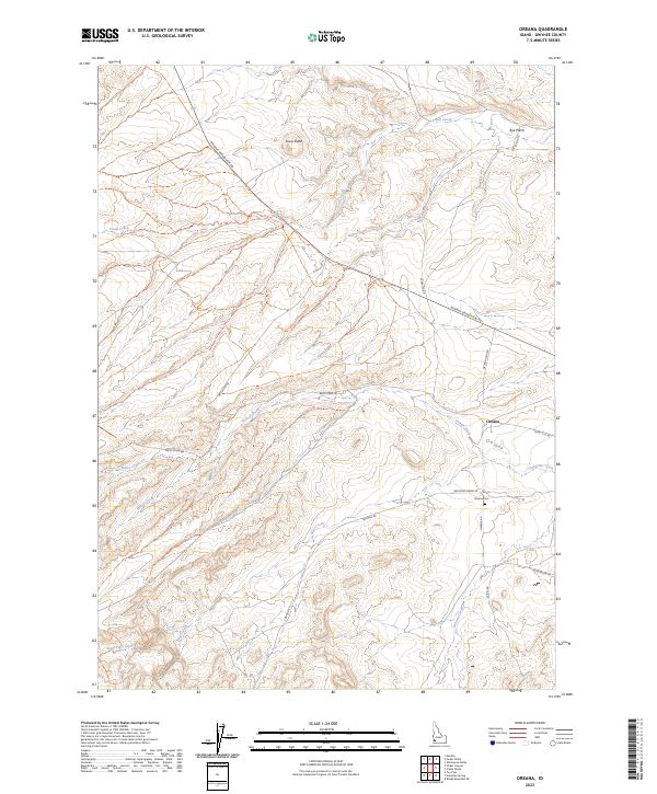 US Topo 7.5-minute map for Oreana ID