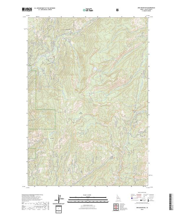 US Topo 7.5-minute map for Oro Mountain ID