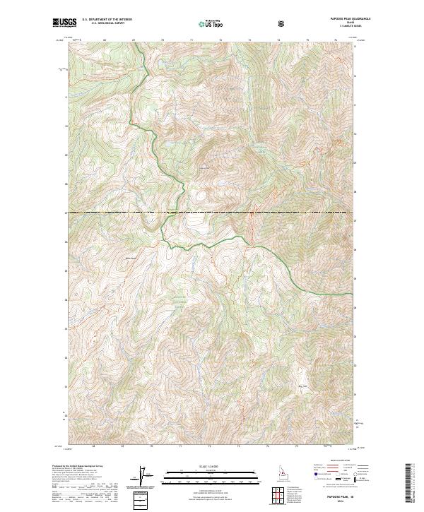 US Topo 7.5-minute map for Papoose Peak ID