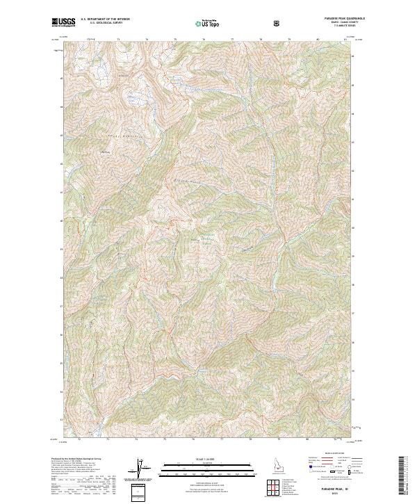 US Topo 7.5-minute map for Paradise Peak ID