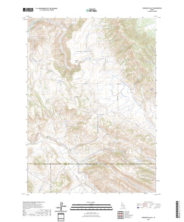 US Topo 7.5-minute map for Paradise Valley ID