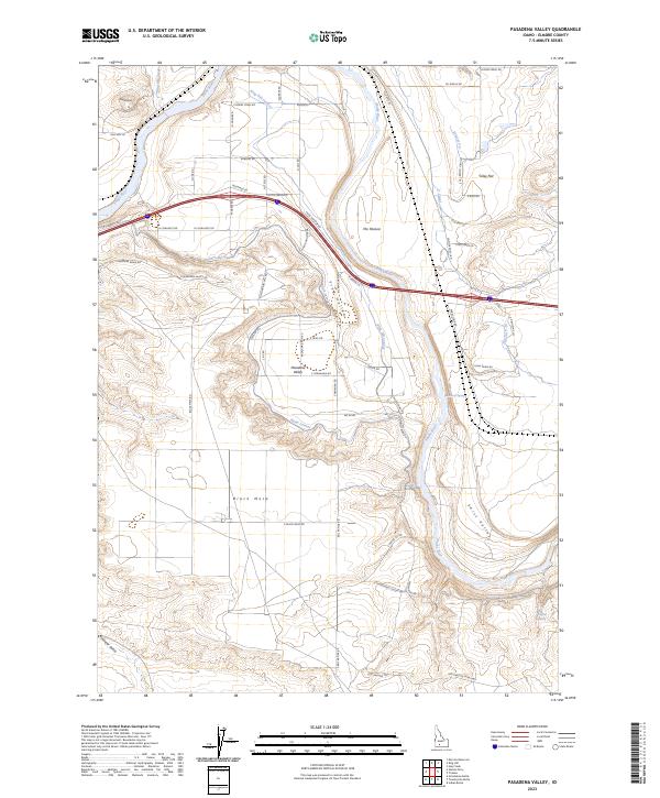 US Topo 7.5-minute map for Pasadena Valley ID