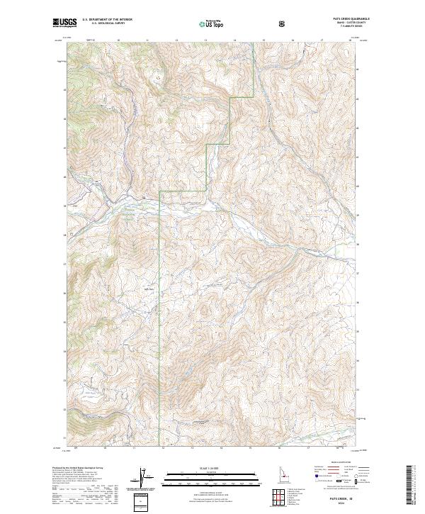 US Topo 7.5-minute map for Pats Creek ID