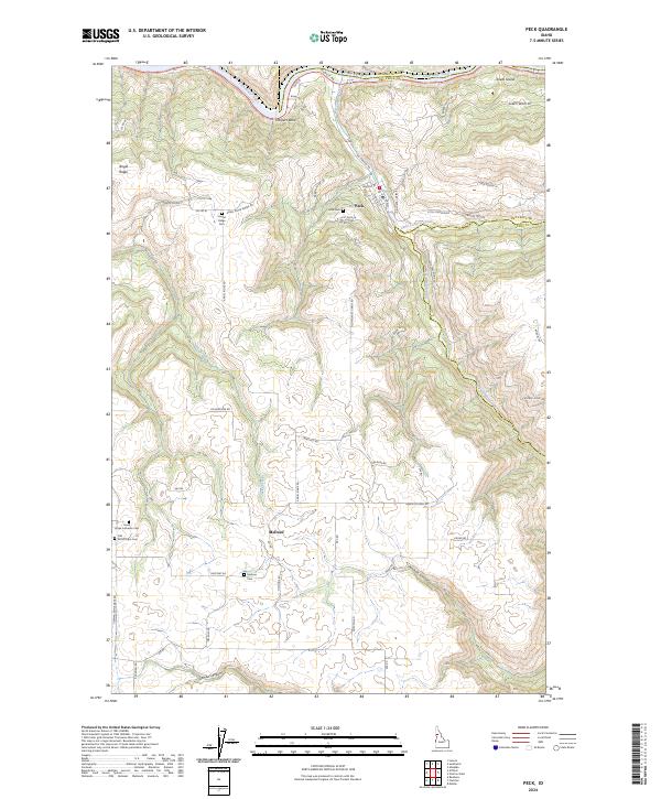 US Topo 7.5-minute map for Peck ID – American Map Store