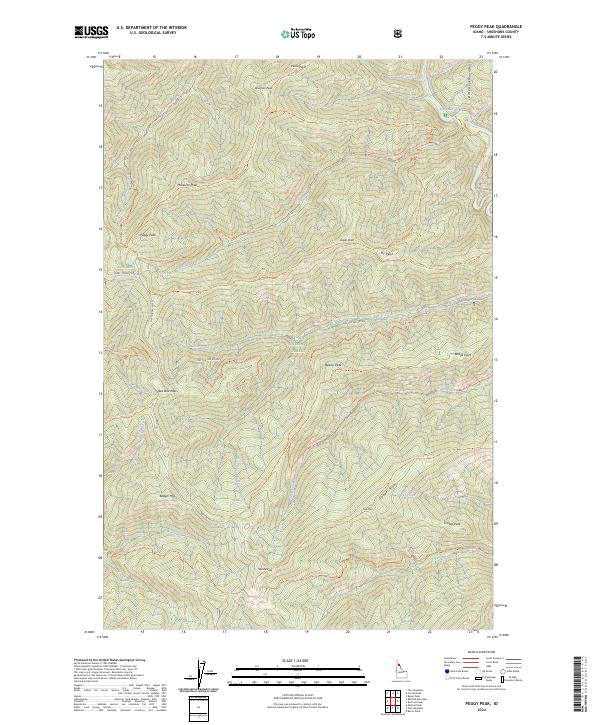 US Topo 7.5-minute map for Peggy Peak ID