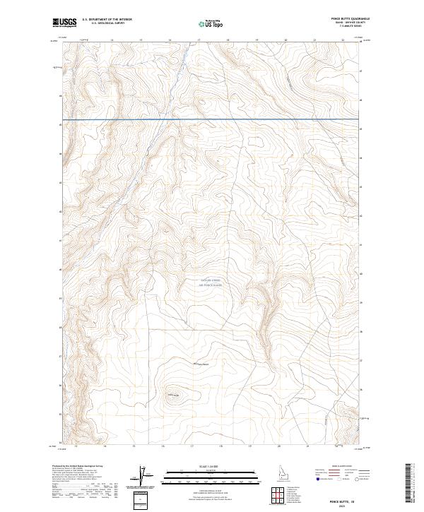 US Topo 7.5-minute map for Pence Butte ID