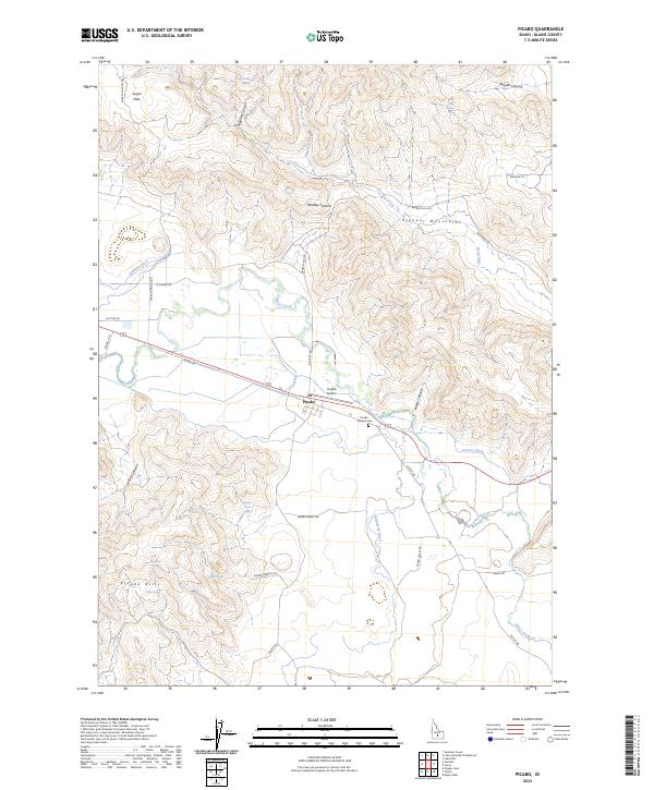 US Topo 7.5-minute map for Picabo ID