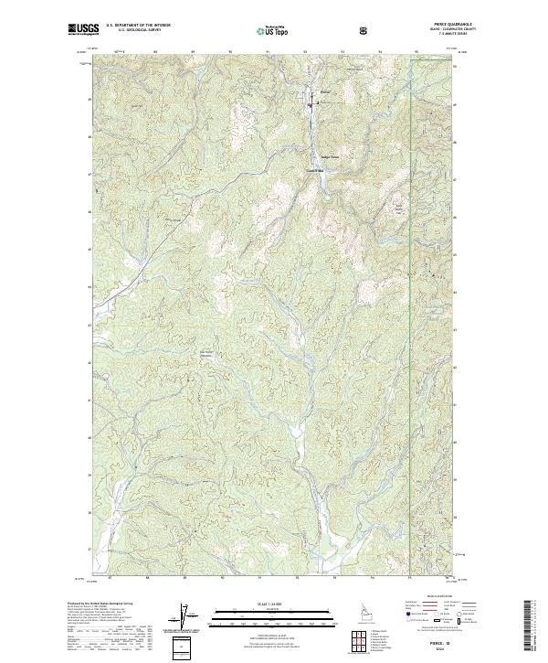 US Topo 7.5-minute map for Pierce ID – American Map Store