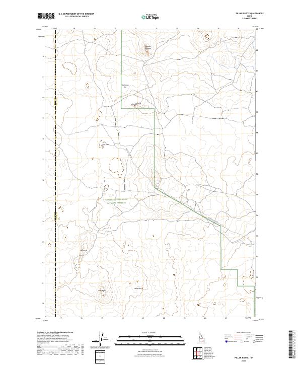 US Topo 7.5-minute map for Pillar Butte ID