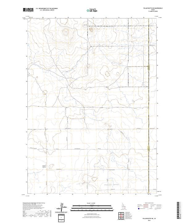 US Topo 7.5-minute map for Pillar Butte NE ID