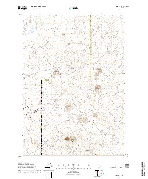 US Topo 7.5-minute map for Pine Butte ID