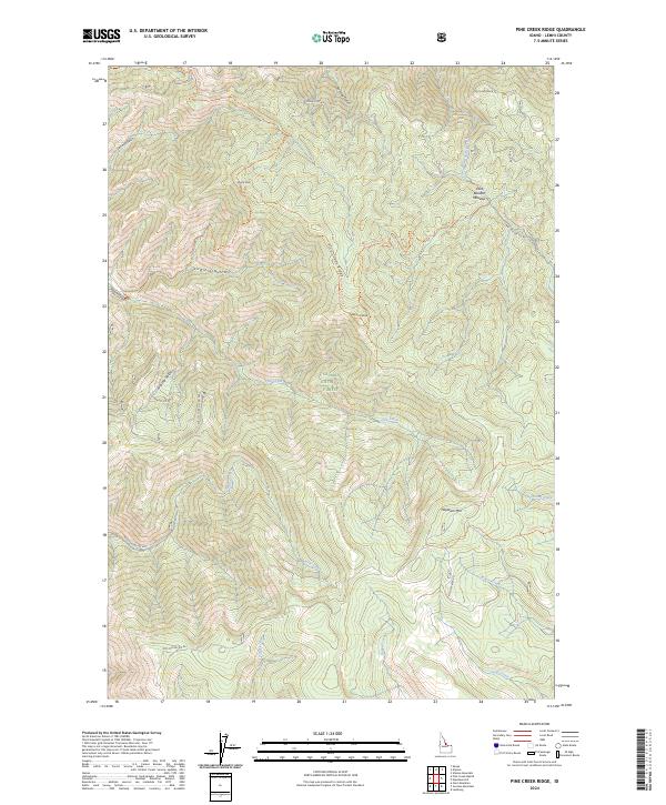 US Topo 7.5-minute map for Pine Creek Ridge ID