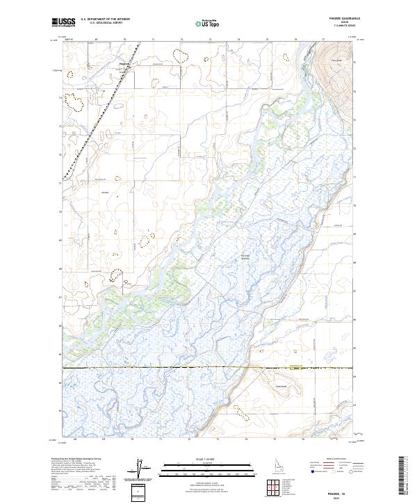 US Topo 7.5-minute map for Pingree ID – American Map Store