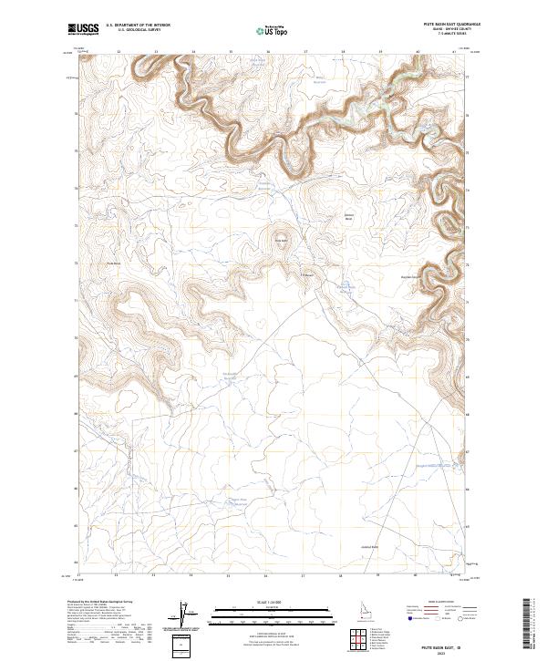 US Topo 7.5-minute map for Piute Basin East ID