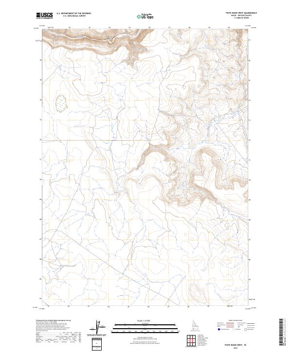 US Topo 7.5-minute map for Piute Basin West ID