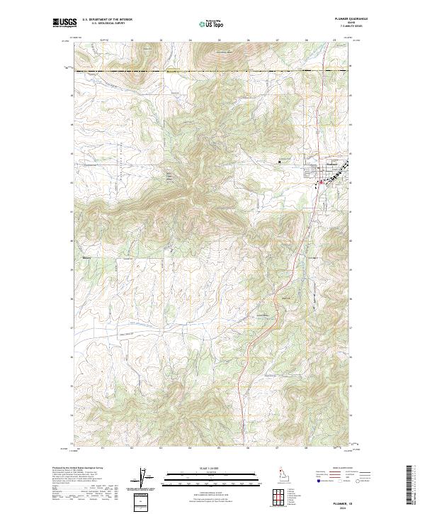 US Topo 7.5-minute map for Plummer ID