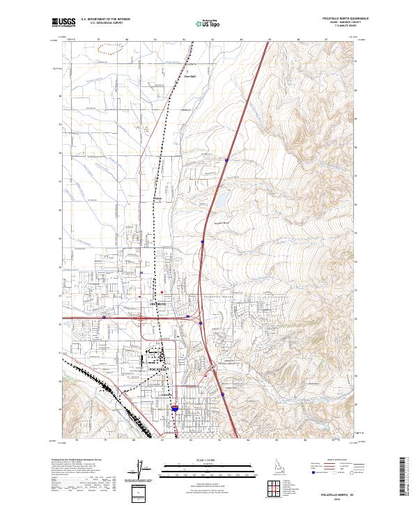 US Topo 7.5-minute map for Pocatello North ID