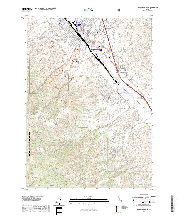 US Topo 7.5-minute map for Pocatello South ID