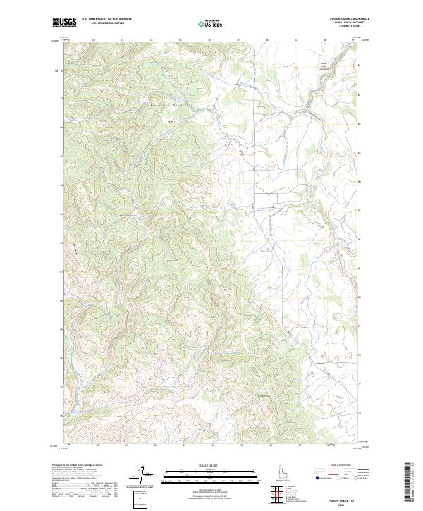 US Topo 7.5-minute map for Poison Creek ID