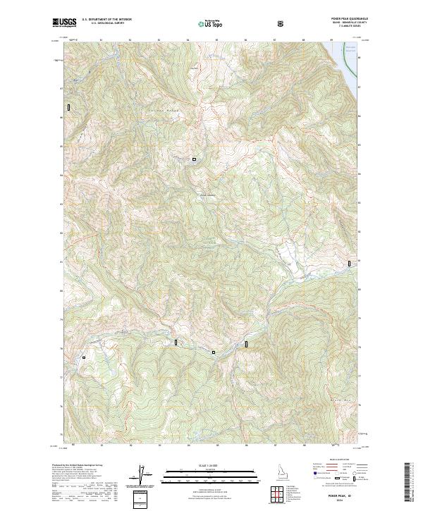 US Topo 7.5-minute map for Poker Peak ID