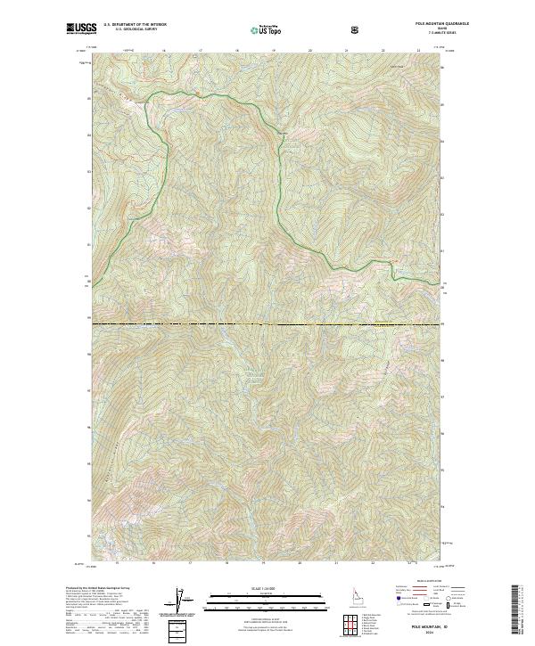 US Topo 7.5-minute map for Pole Mountain ID