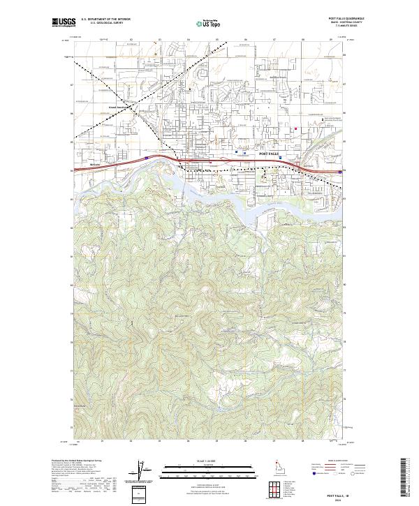 US Topo 7.5-minute map for Post Falls ID