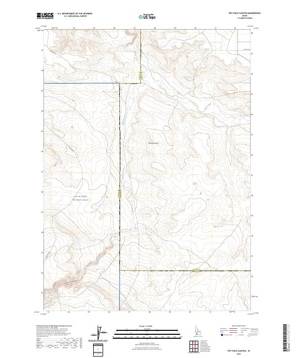 US Topo 7.5-minute map for Pot Hole Canyon ID