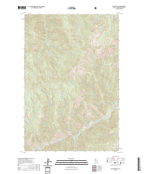 US Topo 7.5-minute map for Pot Mountain ID