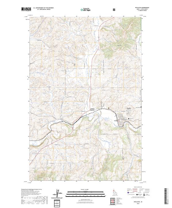 US Topo 7.5-minute map for Potlatch ID