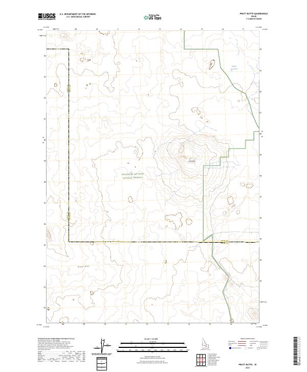 US Topo 7.5-minute map for Pratt Butte ID