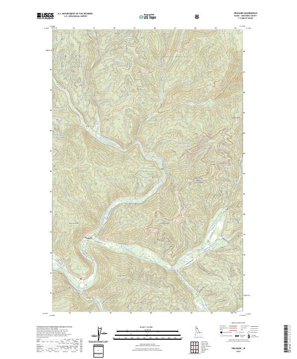 US Topo 7.5-minute map for Prichard ID