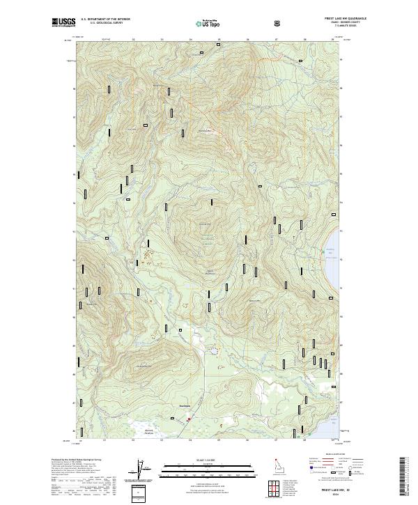 US Topo 7.5-minute map for Priest Lake NW ID