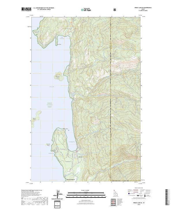 US Topo 7.5-minute map for Priest Lake SE ID