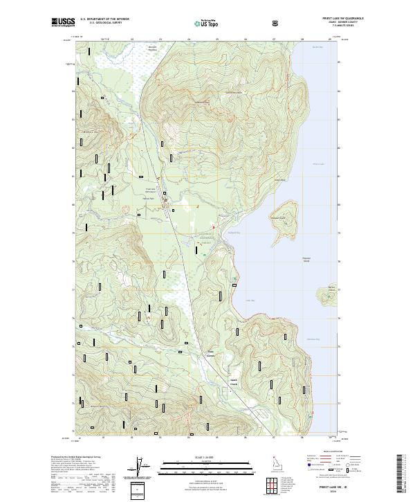 US Topo 7.5-minute map for Priest Lake SW ID