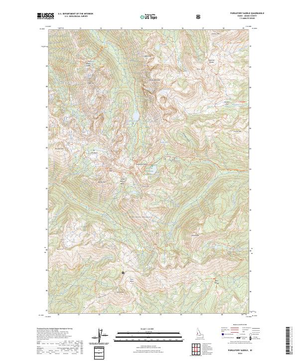 US Topo 7.5-minute map for Purgatory Saddle ID