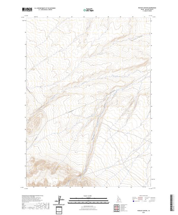 US Topo 7.5-minute map for Purjue Canyon ID