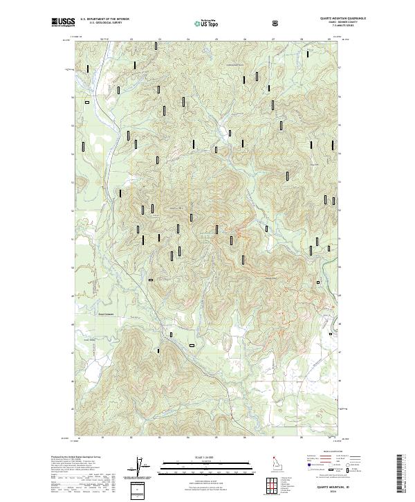 US Topo 7.5-minute map for Quartz Mountain ID