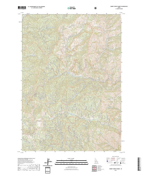 US Topo 7.5-minute map for Rabbit Creek Summit ID