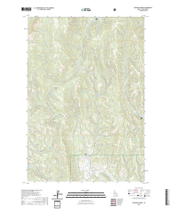 US Topo 7.5-minute map for Railroad Saddle ID