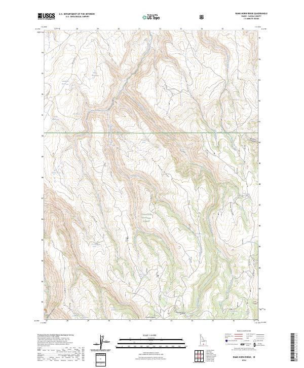 US Topo 7.5-minute map for Rams Horn Ridge ID