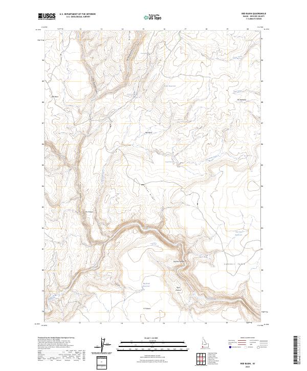 US Topo 7.5-minute map for Red Basin ID