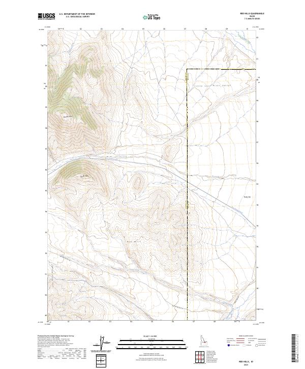 US Topo 7.5-minute map for Red Hills ID