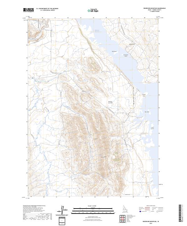 US Topo 7.5-minute map for Reservoir Mountain ID